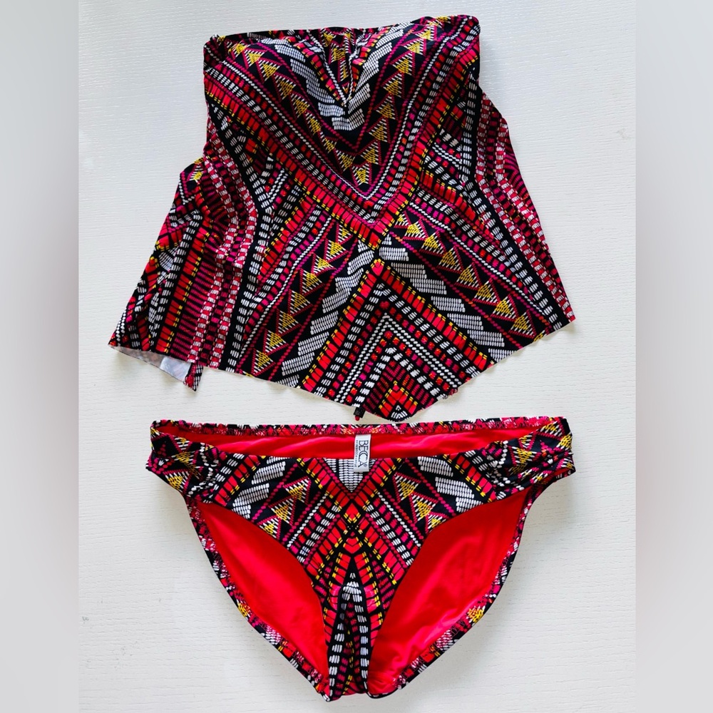 BECCA Vibrant Tribal Print 2 Piece Swim Suit